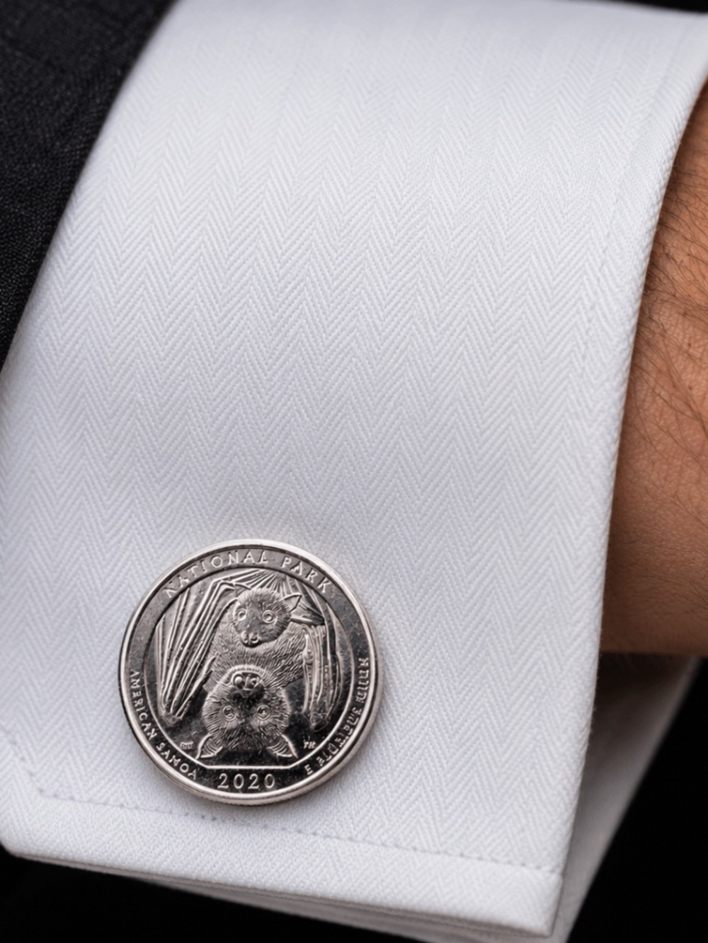 2020 American Samoa Fruit Bat Quarter Cufflinks – Handcrafted Coin Jewellery